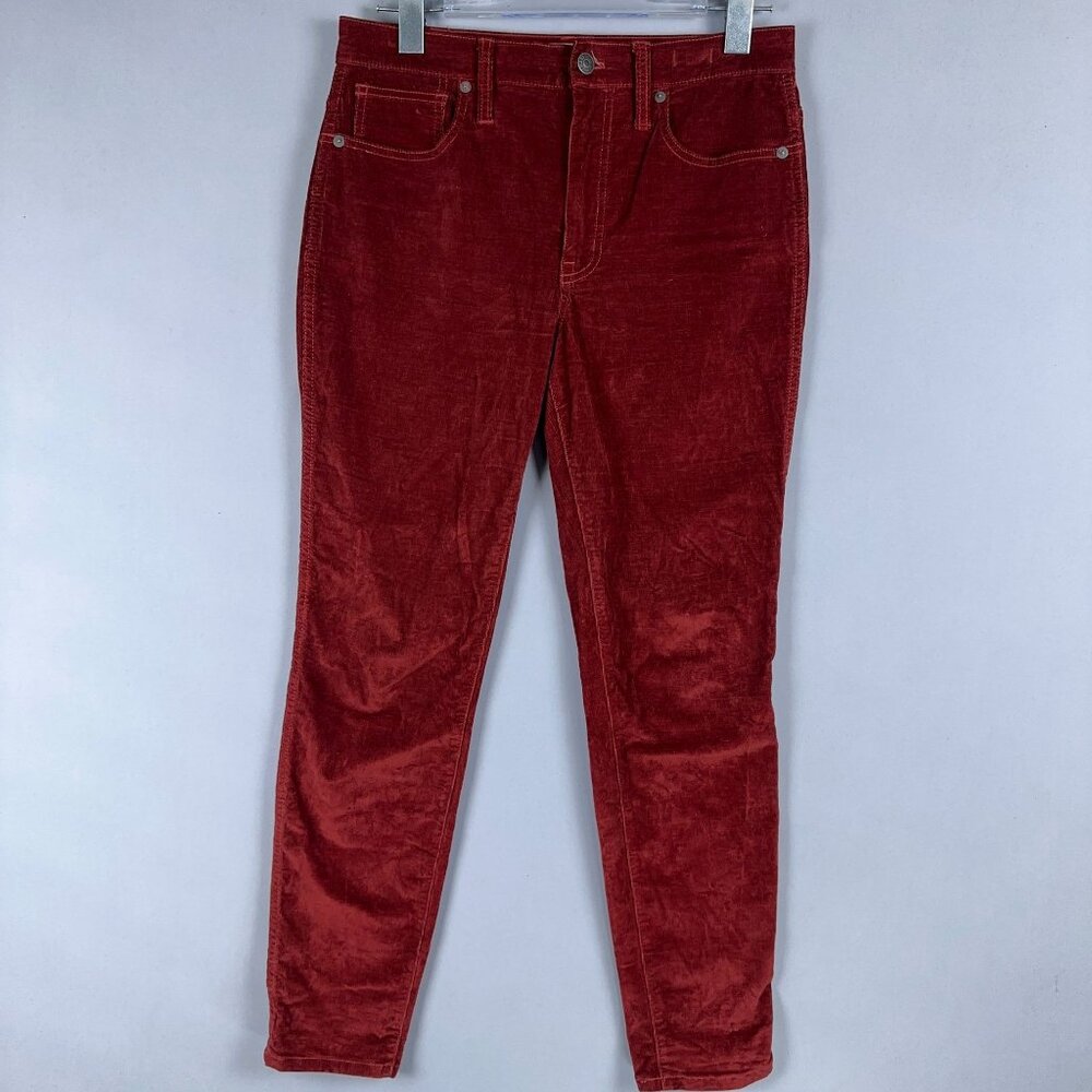 Madewell 10 High Rise Skinny Corduroy Pants Womens Size 27 Petites Red